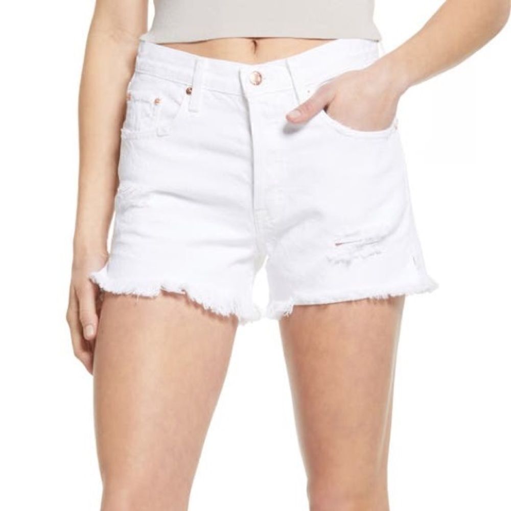 NEW Edwin CaiCut Off White Shorts Women Size 28